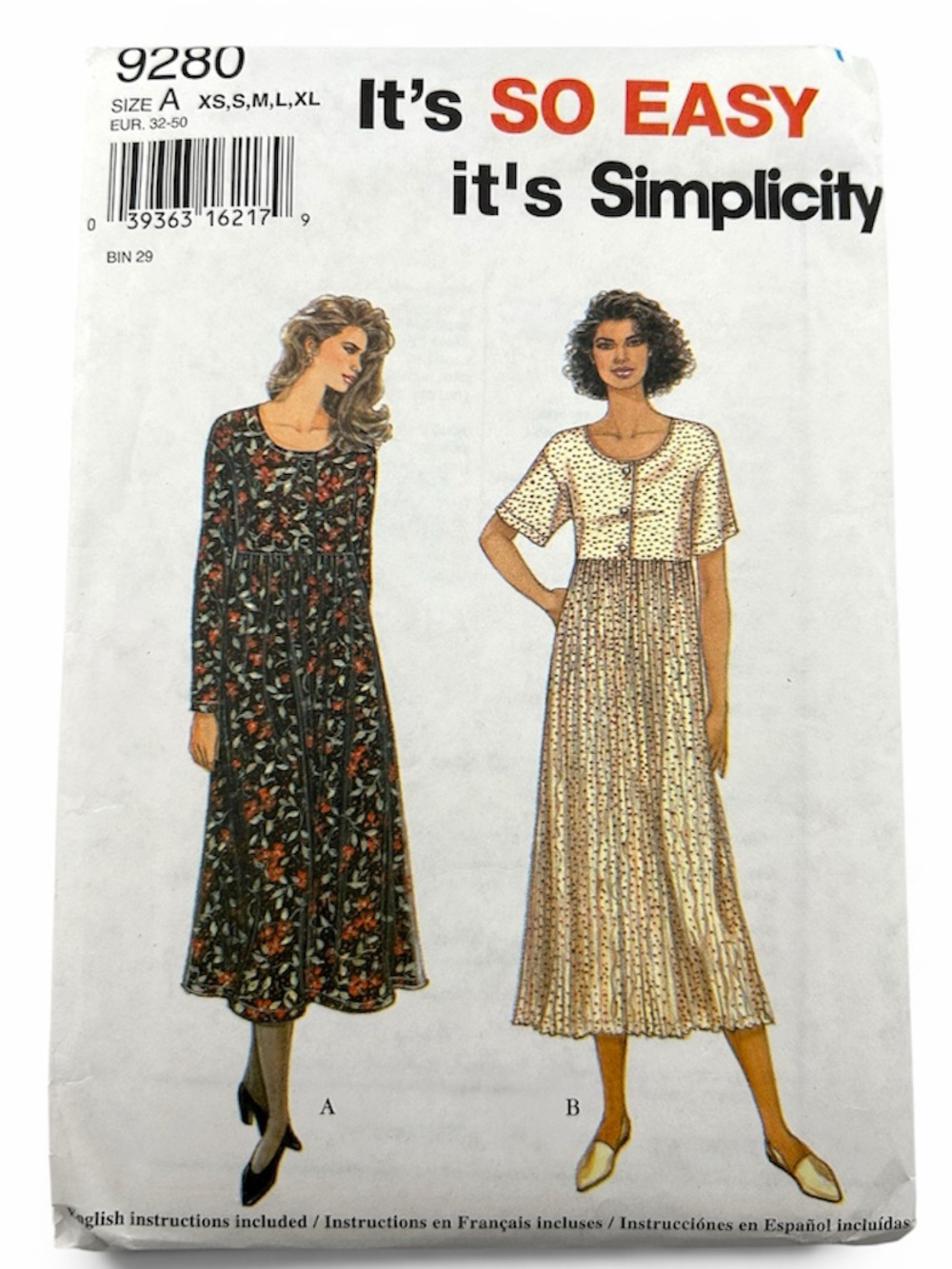 2 for 22$ 🧵 SIMPLICITY 🧵 Dress Sewing Pattern 9280